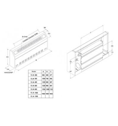  فن کویل زمینی مورب زن تهویه مدل FLN-600